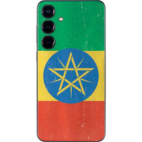 Ethiopia Flag Distressed Galaxy S25 Plus Skin